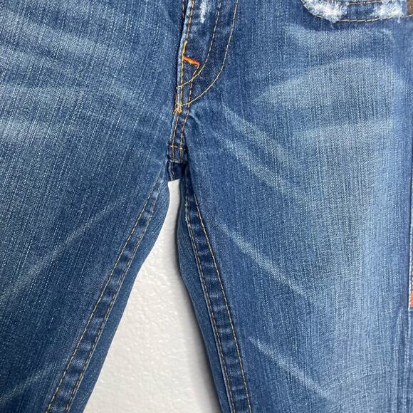 True Religion Womens Jeans Size 28 Distressed Denim Blue Bootcut Leg Jeans - Picture 11 of 16
